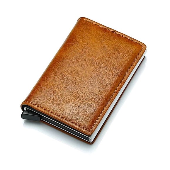 Mens RFID Blocking Leather Credit Card ID Holder Pop Up Slim Card Wallet - Picture 9 of 13